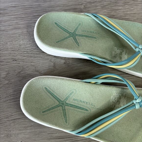 Merrell Kai Women's Turquoise Themed Knot Multi-Strap Thong sandals, Size 6 - Picture 2 of 9